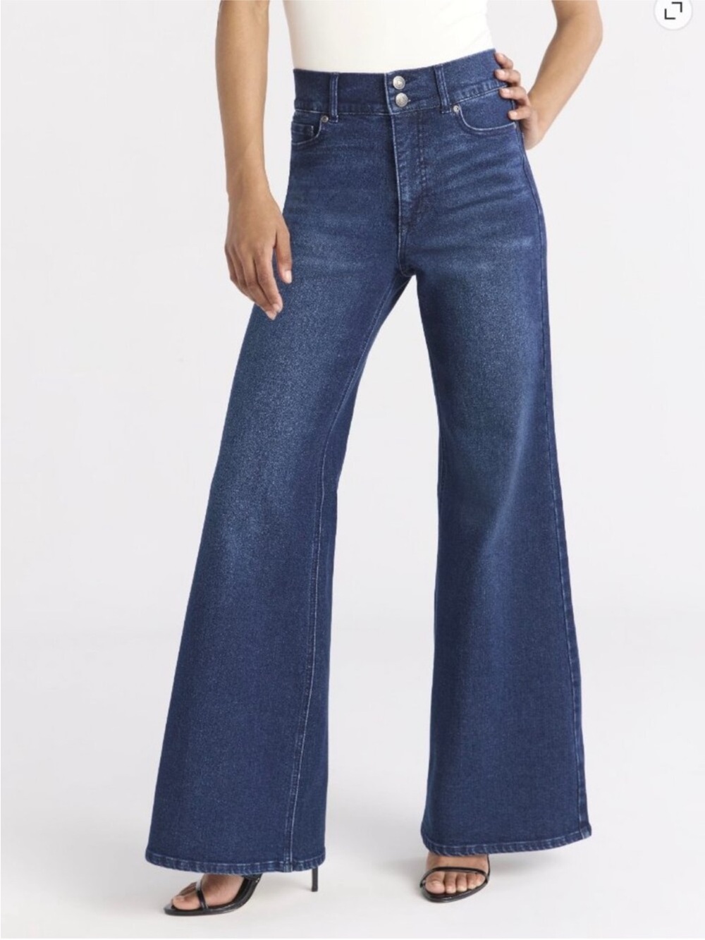 Sofia Jeans Margot Wide Leg Blue High Rise Stretch Denim Size 12